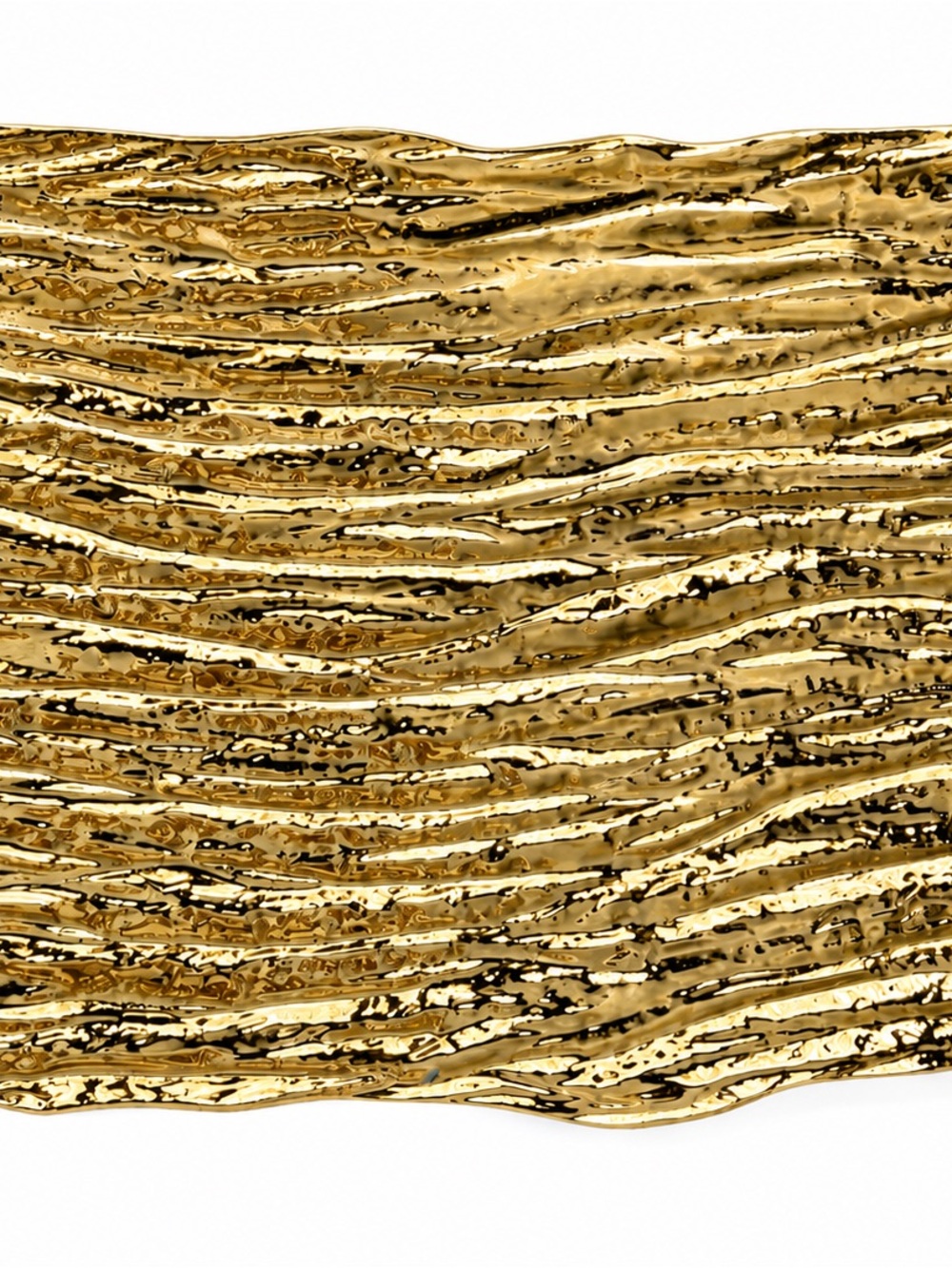 Elegance Gold Bark Titanium Plated Porcelain Tray